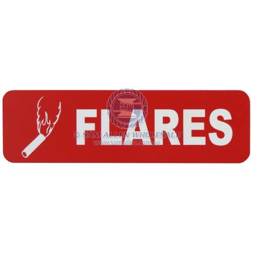 SAFETY LABEL - FLARES 100mm x 30mm 3M ADHESIVE