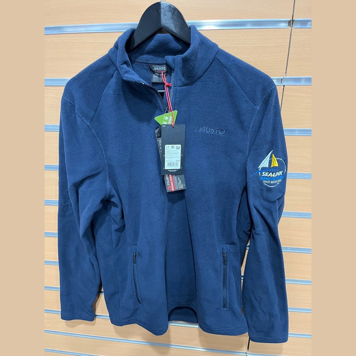 MENS CORSICA 100GM ½ ZIP FLEECE NAVY MEDIUM CLEARANCE MAGNETIC ISLAND RACE WEEK 2023