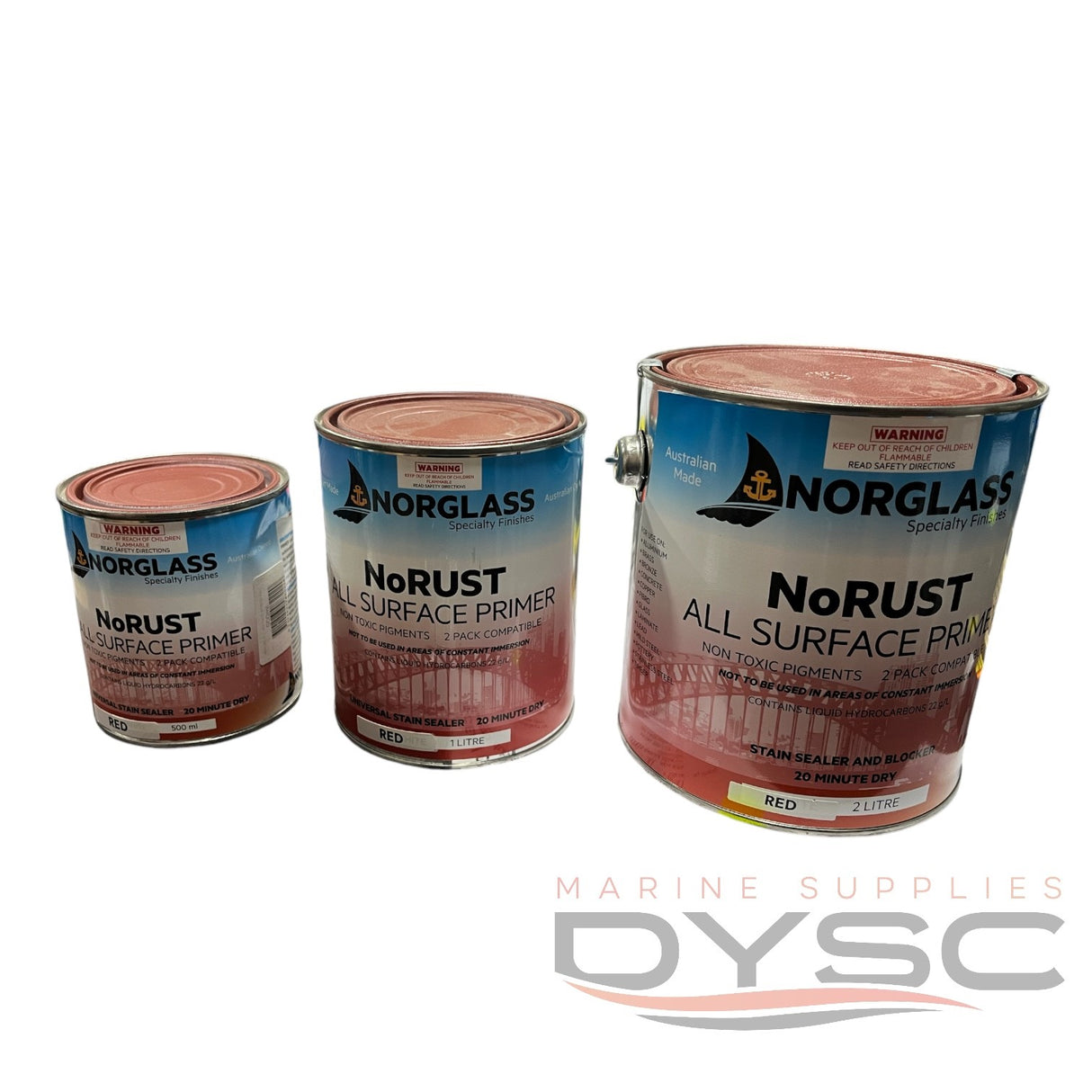 Norglass NoRUST All Surface Primer RED ***Various Sizes***