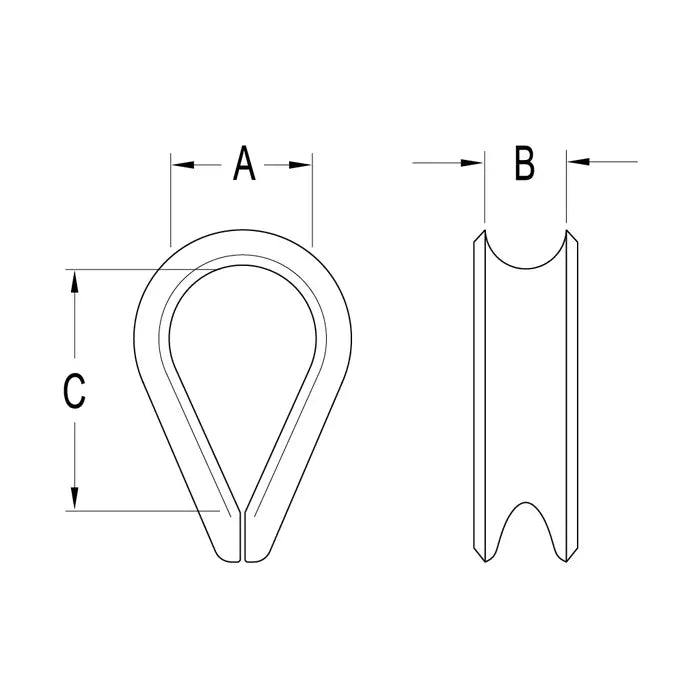 Ronstan Stainless Thimble for 3mm (1/8") Wire RF482