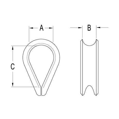 Ronstan Stainless Thimble for 3mm (1/8") Wire RF482