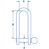 Ronstan Long D Shackle 3/16'' Pin RF622