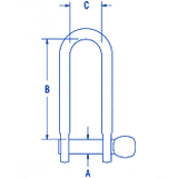 Ronstan Long D Shackle 3/16'' Pin RF622