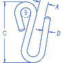 Ronstan S Hook 6mm (1/4") dia. RF48A