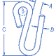 Ronstan S Hook 6mm (1/4") dia. RF48A